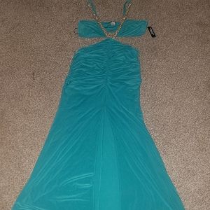 Gorgeous emerald/teal cut out gown